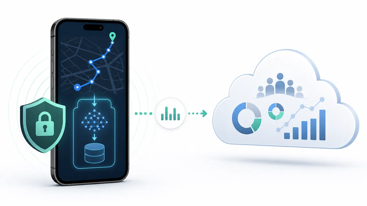 GPS route processed locally while generic analytics remain separate